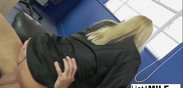  Busty blonde officer lets him fuck his way out of a ticket